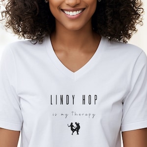 Lindy Hop Is My Therapy Sweatshirt, T-shirt & Hoodie, for Lindy Hop Dancers, retro Swing dance shirt, Christmas gift, Saying Tee