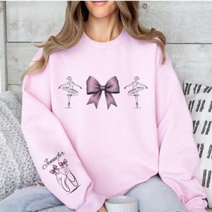 Custom name Coquette Ballet Sweatshirt, T-shirt & Hoodie, Ballerina Dancers shirt, Dance teacher gift, Ballet Lover Shirt, Ballerina Outfit