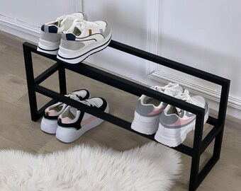 2 Tier Shoe Rack, Metal Shoe Rack, Hallway Furniture