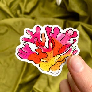 Autocollant Corail, Autocollant Ocean, Autocollants Fond Marin, Autocollant Tropical, Autocollant Coloré, Fan d'ocean, Decor Tropical, Ocean