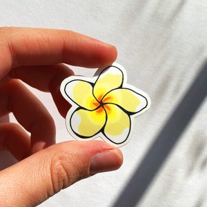 Autocollant de Plumeria, Autocollant de Fleur Tropicale, Plumeria, Frangipanier, Autocollant Floral, Décor Tropical, Autocollant Coloré