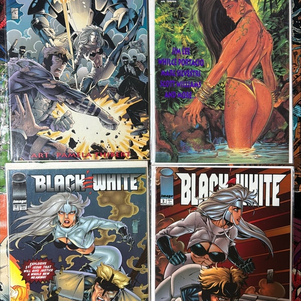 Black & White #1, 2, 3, Homage Studios Swimsuit Special #1 Lot of 4 Image Comics 1993-1995