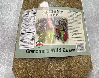 Ancient Tree Grandma's Wild Za'atar, Middle Eastern Zaatar Powder, Imported from Lebanon 8 oz