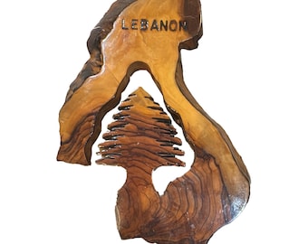 Cederschorshout souvenir uit Libanon muurplaat 10" x 6,5"