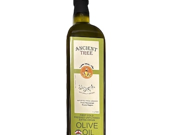 Ancient Tree Olive Oil Extra Virgin Cold Pressed, Unfiltered Imported from Lebanon 1 Liter