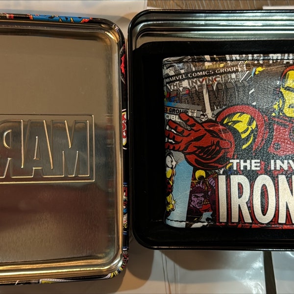 Marvel Invincible Iron Man Men's Bi-fold Wallet NEW In Collector's Edition Tin