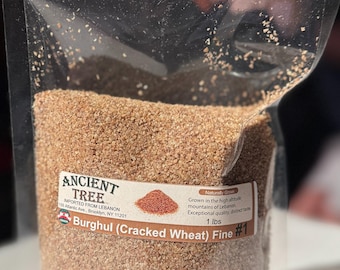 Ancient Tree Burghul (Cracked Wheat) #1 Fine or #3 Coarse - 1 lbs - Imported from Lebanon