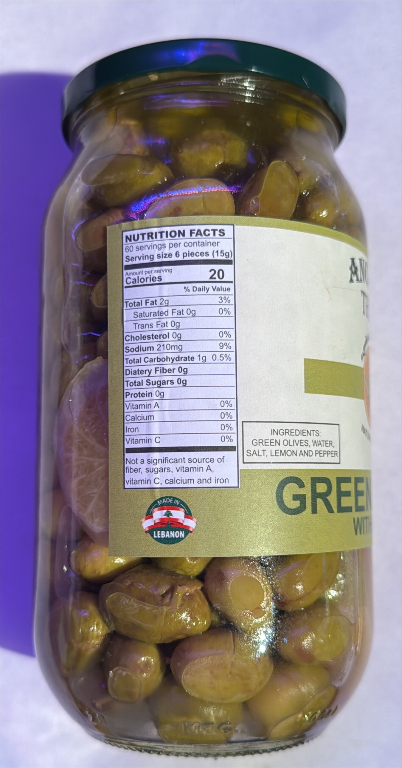 Ancient Tree Green Olives With Lemon 800g (1.76 Lbs) Imported From ...