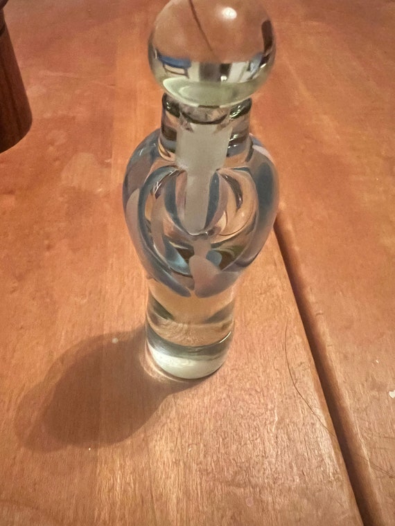 Vintage glass art perfume bottle 5”