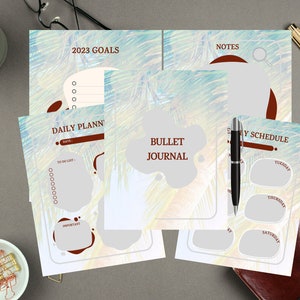 ¡Paquete de Bullet Journal imprimible, páginas de Bullet Journal, paquete completo imprimible de diario prefabricado! Planificador imprimible, Planificador digital