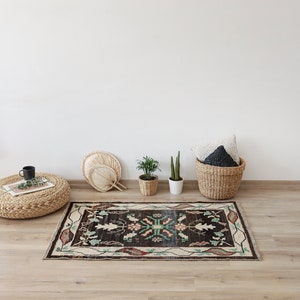 Turkish Rug 3x4, Anatolian Rug,Natural Rug 3x4,Handmade Rug,Oushak Rug, Small Rug, Area Rug, Wool Rug,Rustic Carpet, Oushak Small Rug,202