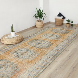 4x11 Runner, Turkish Runner 4x11, Vintage Runner 4x11,Oushak Runner 4x11, Oushak Runner Rug,Hallway Rug,Runner Rug, Turkish Runner Rug,129