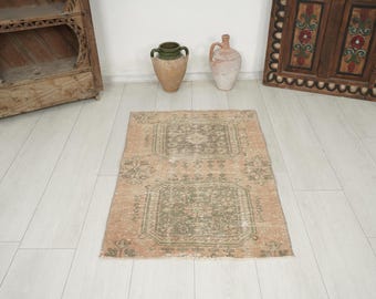 Handmade Wool Oushak Rug, Small Vintage Turkish Rug (3x4)