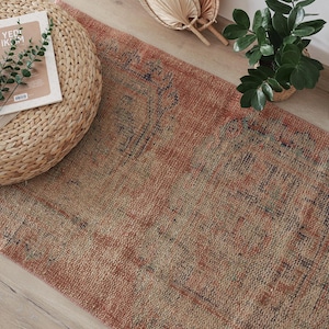 Turkish Rug 3x4, Anatolian Rug,Natural Rug 3x4,Handmade Rug,Oushak Rug, Small Rug, Area Rug, Wool Rug,Rustic Carpet, Oushak Small Rug,863