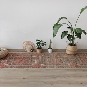 3x10 Vintage Rug,3x10 Turkish Rug,Natural Runner, Anatolian Runner,3x10 Oushak Runner, Turkish Runner, Vintage Runner,Turkey Runner Rug,880