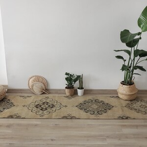 Natural Runner 2x13, Vintage Runner 2x13, Oushak Runner 2x13,Runner Rug,Muted Runner Rug, Faded Runner,  Anatolian Runner, Hallway Rug,840