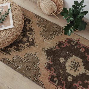 2x5 Rug, Oushak Rug,2x5 Small Rug, 2x5 Vintage Small Rug, Anatolian Rug, Mini Turkish Rug, Natural Small Rug,Wool Rug,Handmade Rug, 857