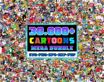 30.000 Cartoon Mega Bundle, Cartoon svg, Cartoon png, Cartoon Characters, Cut Files, Layered Svg, Cartoon font, Cartoon clipart, Cartoon JPG