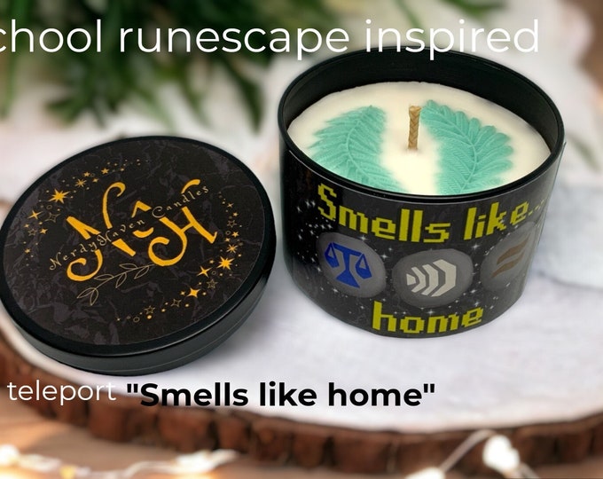 Old School Runescape Gift Candle / OSRS inspired / Scented / Smells like home / Fantasy / RPG / Christmas / Birthday Gifts for Nerds Gamers