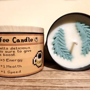 Stardew Valley Coffee Duftkerze - Nach Cappucino duftende vegane Sojawachskerze - Geschenk für Stardew Valley Fans, Nerds, gemütlichen Gamer