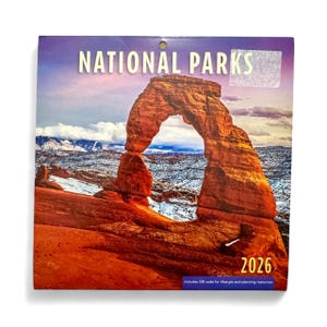 NATIONAL PARKS Mini 7x7” 2026 16 Month Wall Calendar NEW 7x14” Opened