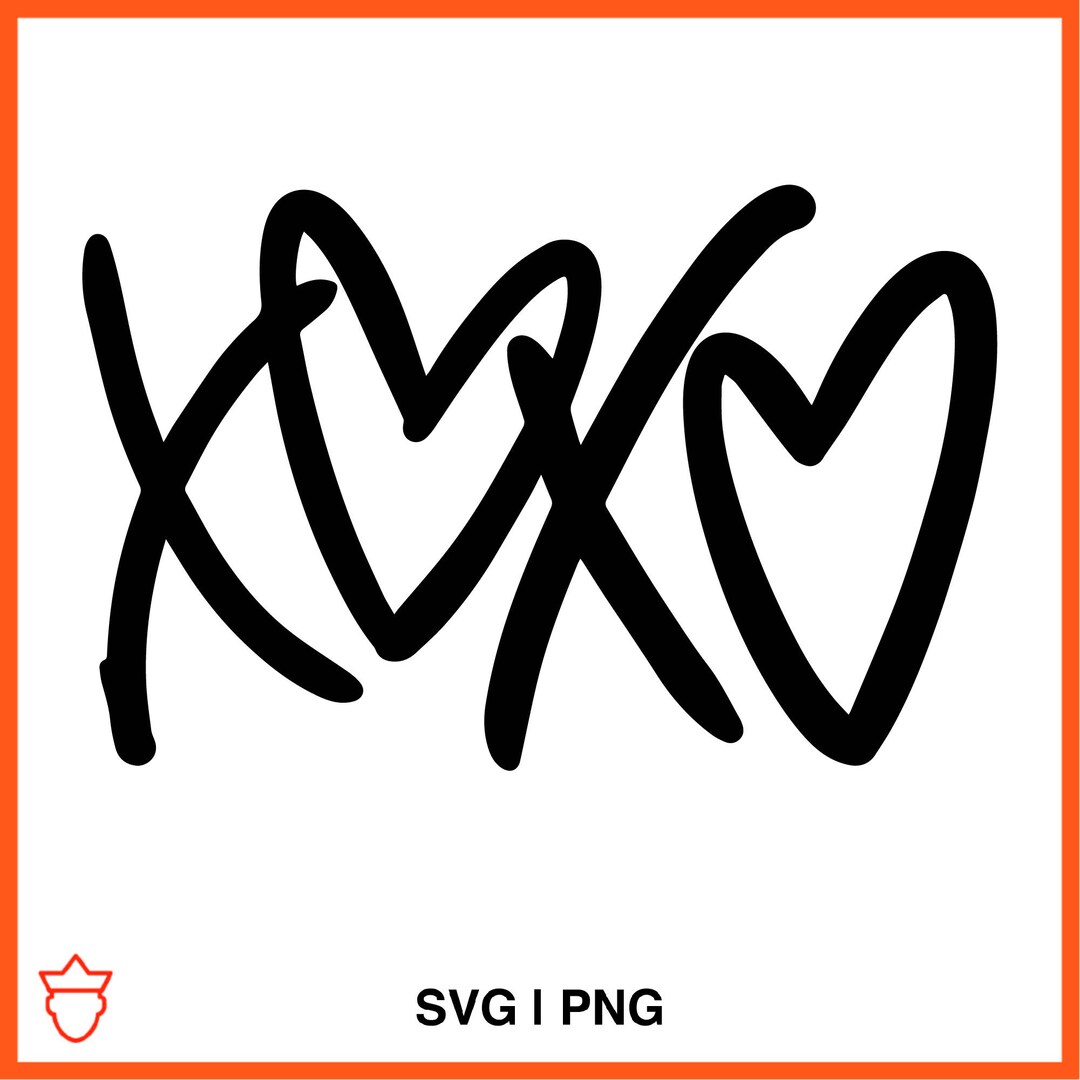 XOXO Valentine Printable Valentines Day SVG PNG Image Sublimation Hand ...
