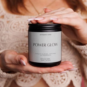 Patchouli soy candle with a warm, earthy fragrance — luxury scented gift for relaxation, housewarming, or a thoughtful present for friends.