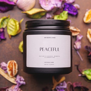 Palo Santo and Sandalwood Soy Candle – Elegant Amber Jar, A Calming Gift for Wellness Lovers, Perfect for Relaxation and Inner Peace