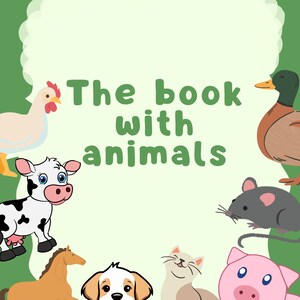 Book With Animals, Domestic Animals, Learn Animals, Book for Kids ...