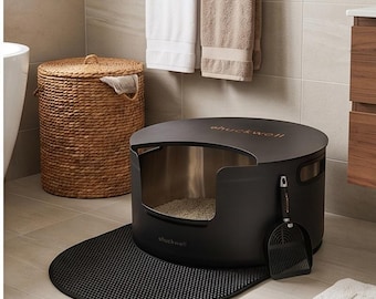 XL XXL 304 Stainless Steel Cat Litter Box, Non-Stick Odor Proof Anti-Splashing Large Litter Box for Big Cats Multi-Cat Household Easy Clean