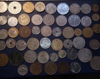 Store opening, Lot 1, 50 different coins