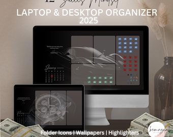 Success Mindset Desktop & Laptop Organizer 2025 | MRR + PLR | Für Mac und Windows