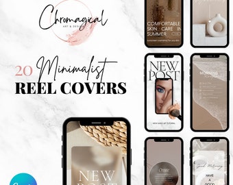 20 Canva Reel Covers - Minimalistic Reel Cover Vorlagen für Social Media