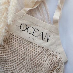 Bio-Baumwolle Netztasche aus Bio-Baumwolle – Einkaufsnetz für Strand & Pool | Zero Waste Tasche | Wiederverwendbar| Sommer Must-Have | Mesh