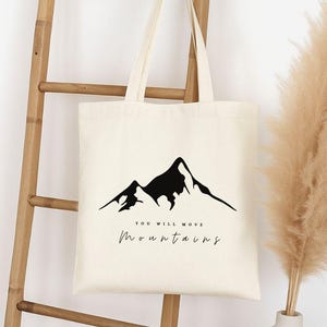 Jutebeutel mit Spruch You Will Move Mountains | Stoffbeutel mit Motiv | Baumwolltasche bedruckt | Geschenkidee | Beutel mit Aufdruck | Danke