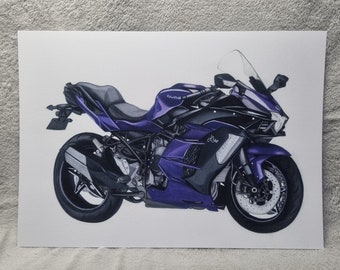 Motorrad Print/ Poster (Kawasaki)