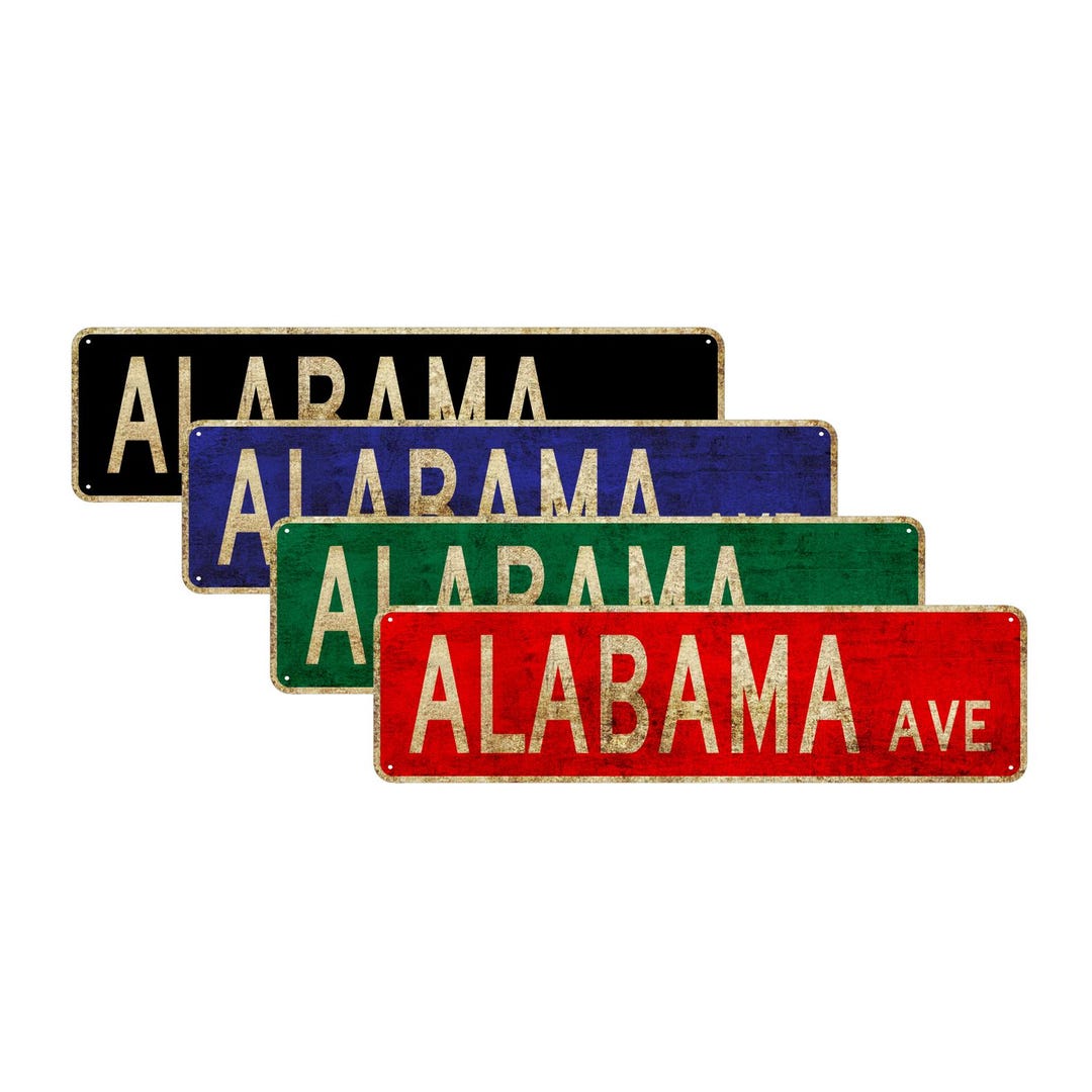 Alabama Ave Street Sign Retro Rustic Vintage Sign for Man Cave Garage ...