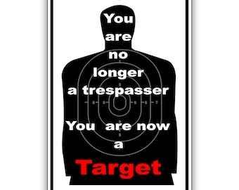 You Are No Longer A Trespasser You're  Now A Target Metal Sign Private Property Driveway Home Wall Décor Outdoor Warning Aluminum Metal Sign