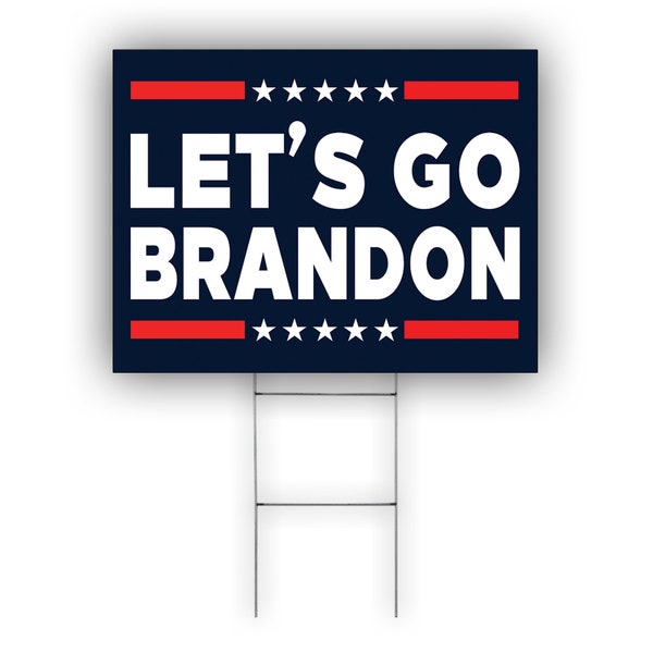 Let's Go Brandon Yard Sign Vote For Biden Presidential Election 2024 Vote Coroplast Yard Sign H Stakes Election Political Campaign Yard Sign