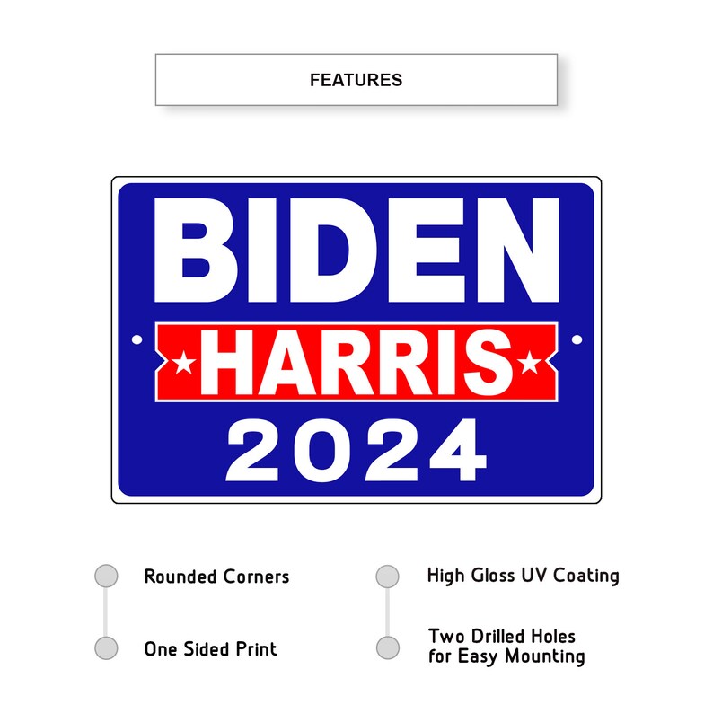 Biden Harris 2024 Red Blue Metal Sign Vote for Biden USA Presidential ...