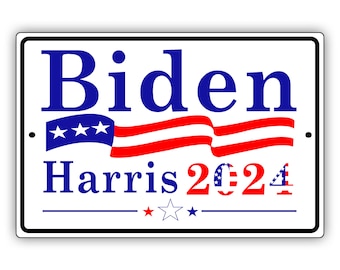 Biden Harris 2024 Red Blue Metal Sign USA Presidential Election Campaign 2024 Home Wall Décor Indoor/Outdoor Aluminum Metal Sign Tin Plate