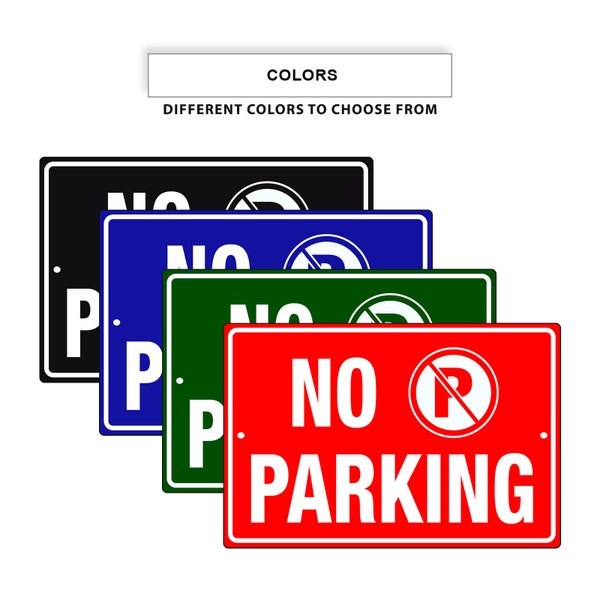 No Parking With Logo Metal Sign Private Property Road Street Outdoor Warning Notice Restriction Aluminum Metal Multicolor Sign Plate