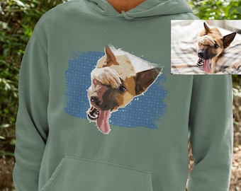 Personalized Dog Portrait Hoodie: Custom Watercolor Pet Art
