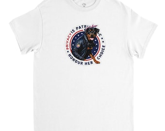 Rottweiler Statement Tee | Privacy Is Patriotic | Bold Dog Graphic Shirt