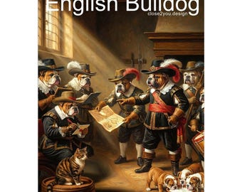 English Bulldog Calendar 2026 – Art Style Dog Wall Calendar, 12 Unique Designs