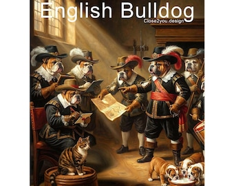 English Bulldog Calendar 2026 – Artistic Dog Wall Calendar, 12-Month Planner, Perfect Gift for Bulldog Lovers