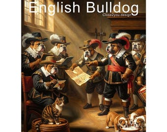 English Bulldog Calendar 2027 – Artistic Dog Wall Calendar, 12-Month Planner, Perfect Gift for Bulldog Lovers