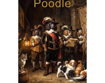 2027 Poodle Wall Planner – Artistic Dog Portrait Collection, 12-Month Printed Gift for Pet Lovers