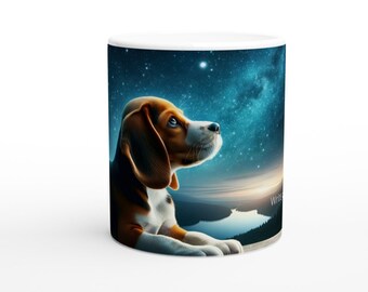 Starry Night Beagle Coffee Mug: Celestial Dog Lover Gift