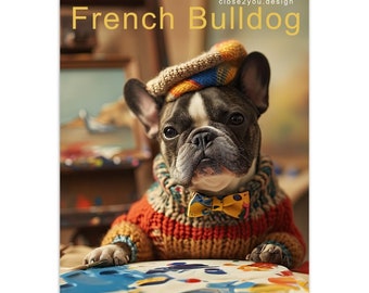 Calendrier artistique 2024 Bouledogue français - 12 styles artistiques uniques